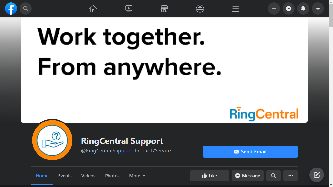 RingCentral social media channels